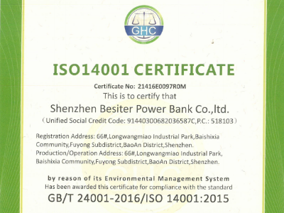 ISO14001 CERTIFICATE